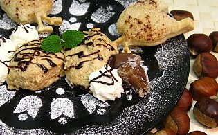 Kastanienmousse mit weißer Schokolade